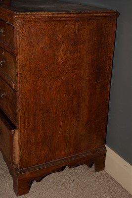 Lot 1213 - A George III burr walnut chest of drawers
