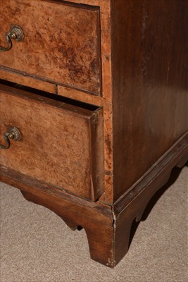 Lot 1213 - A George III burr walnut chest of drawers