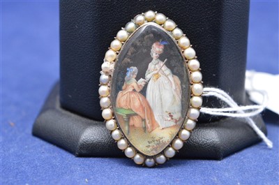 Lot 21 - Painting miniature brooch