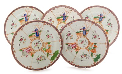 Lot 472 - Five Chinese export plates