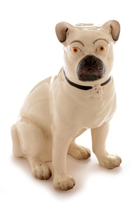Lot 537 - Staffordshire earthenware pug