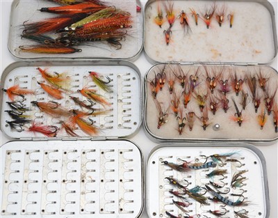Lot 1605 - Three Wheatley Silmalloy fly cases and contents.