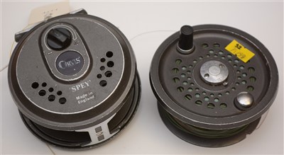 Lot 1612 - An Orvis "SPEY" 4in. salmon fly fishing reel and spare spool.