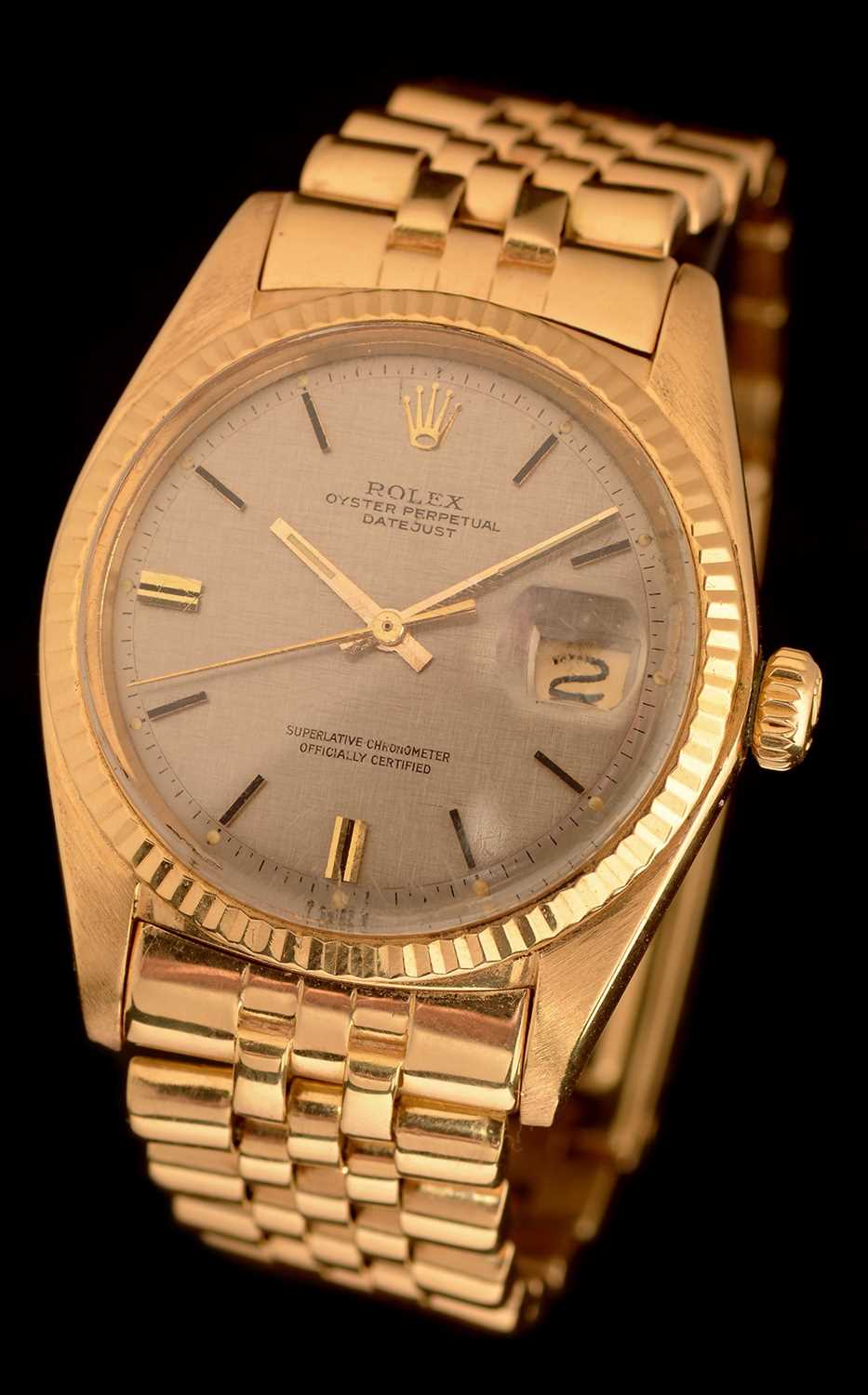 Lot 32 - Rolex Datejust: 18ct yellow gold datejust