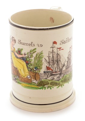Lot 583 - Sunderland Pearlware frog mug