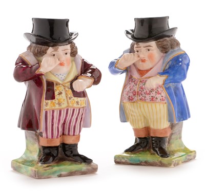 Lot 564 - Two Stevenson and Hancock snuff taker toby jugs and covers