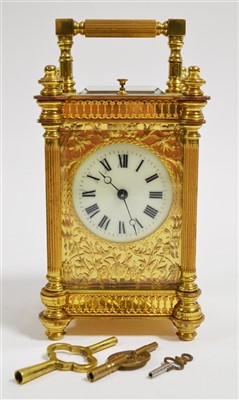 Lot 987 - A French carriage clock