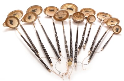 Lot 296 - Thirteen toddy ladles