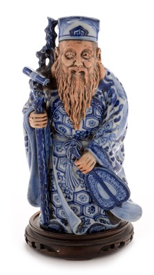 Lot 496 - Japanese porcelain figure of Jurojin