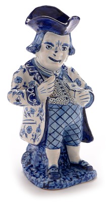 Lot 614 - Dutch Delft snuff taker toby jug