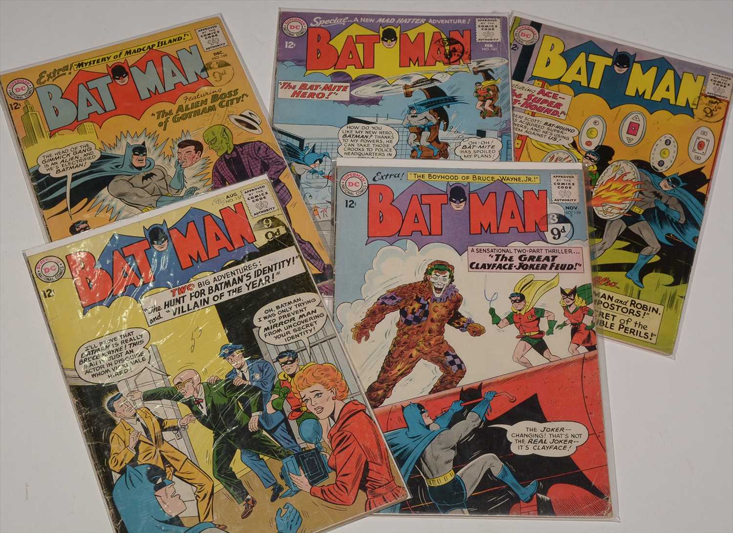 Lot 98 - Batman No's. 157, 158, 159, 160 and 161.