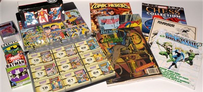 Lot 1067 - Justice League of America trading cards and sundry other items
