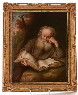 Lot 591 - Berlin porcelain plaque The Hermit
