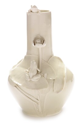 Lot 613 - Royal Copenhagen vase in white.