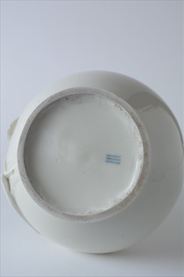 Lot 613 - Royal Copenhagen vase in white.