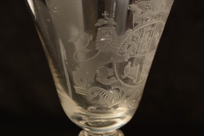 Lot 616 - Newcastle Royal Coat of Arms wine glass.