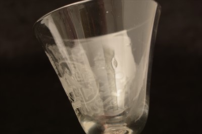 Lot 616 - Newcastle Royal Coat of Arms wine glass.