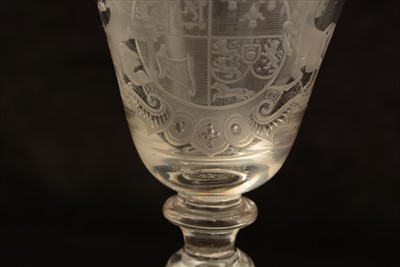 Lot 616 - Newcastle Royal Coat of Arms wine glass.