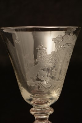 Lot 616 - Newcastle Royal Coat of Arms wine glass.