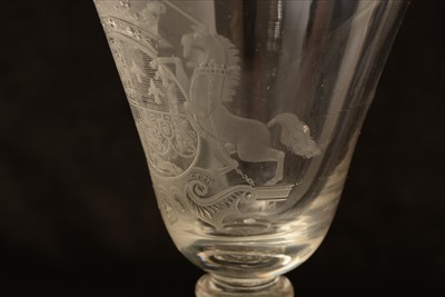 Lot 616 - Newcastle Royal Coat of Arms wine glass.