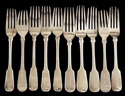 Lot 302 - 19th Century silver table forks