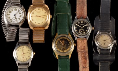 Lot 13 - Six vintage wristwatches.