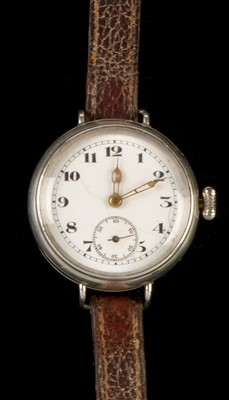 Lot 16 - Of A.J.S. Motorcycle interest: a Record 022K silver trench watch.
