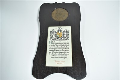 Lot 1154 - WWI Commemorative Plaque