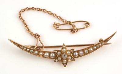 Lot 188 - Diamond and seed pearl brooch