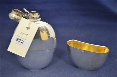 Lot 222 - Silver hip flask
