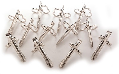 Lot 248 - Twelve silver asparagus tongs