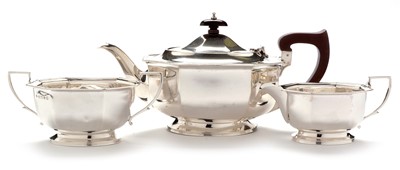 Lot 249 - Three piece silver tea service