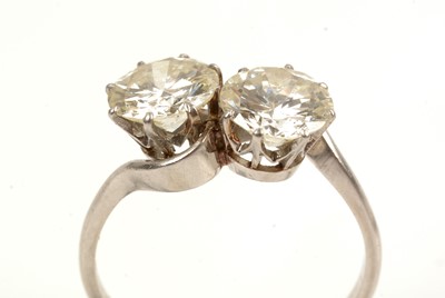 Lot 57 - Two stone diamond ring
