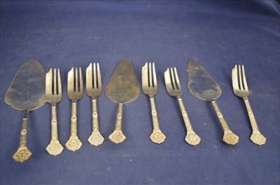 Lot 215 - Silver Lindisfarne cake set