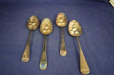 Lot 269 - Four silver berry spoons