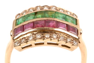 Lot 228 - Ruby, Emerald and Diamond ring