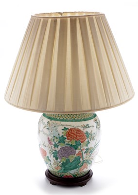 Lot 373 - Modern Chinese Famille Rose lamp base.