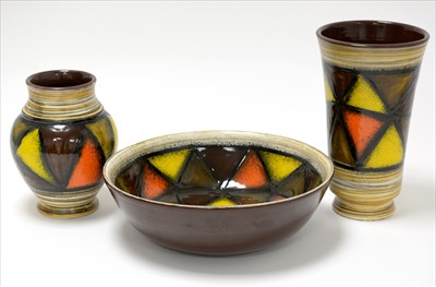 Lot 912 - Aldo Londi 'Vetrata' pottery x 3