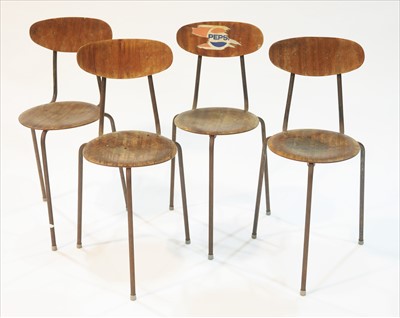 Lot 950 - Set of four stacking chairs.
