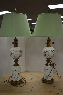 Lot 362 - Pair lamps