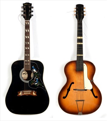 Lot 72 - Lorenzo model N guitar, 1950's cello bodied guitar