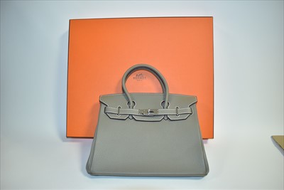 Lot 634 - Birkin Bag by Hermes: a 30 Sage Clemence...