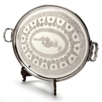 Lot 244 - Silver plated tray
