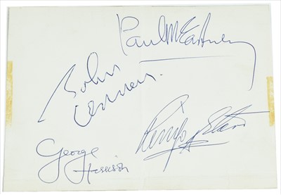 Lot 1071 - Set of four Beatles signatures