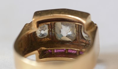 Lot 137 - Diamond and ruby Art Deco ring