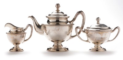 Lot 348 - Austro-Hungarian silver three piece tea service