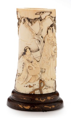 Lot 440 - Japanese Ivory tusk vase