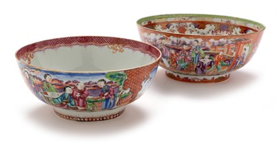 Lot 398 - Two Chinese mandarin pattern bowls
