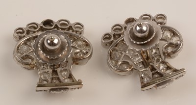 Lot 200 - A pair of Victorian diamond earrings