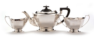 Lot 265 - Three piece silver tea service